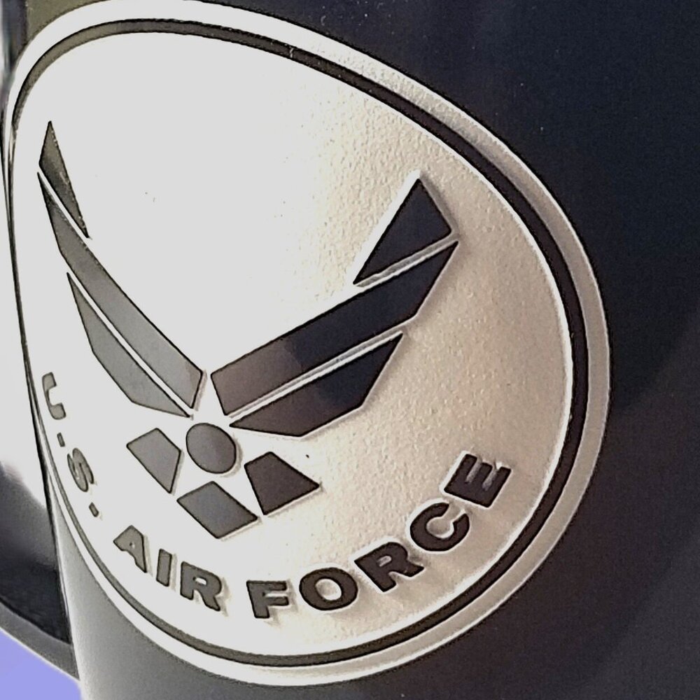 Air Force Black Coffee Mug, "A Gift of Honor " Sand-Carved Ceramic Military Mug - Picture 10 of 13